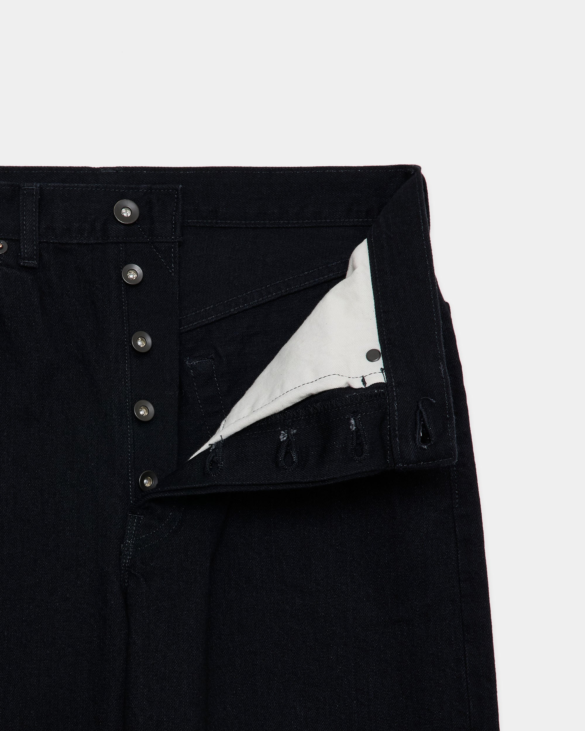 Organic Cotton 13.5oz Selvedge Denim / Cylinder Fit Jeans, Black O.W