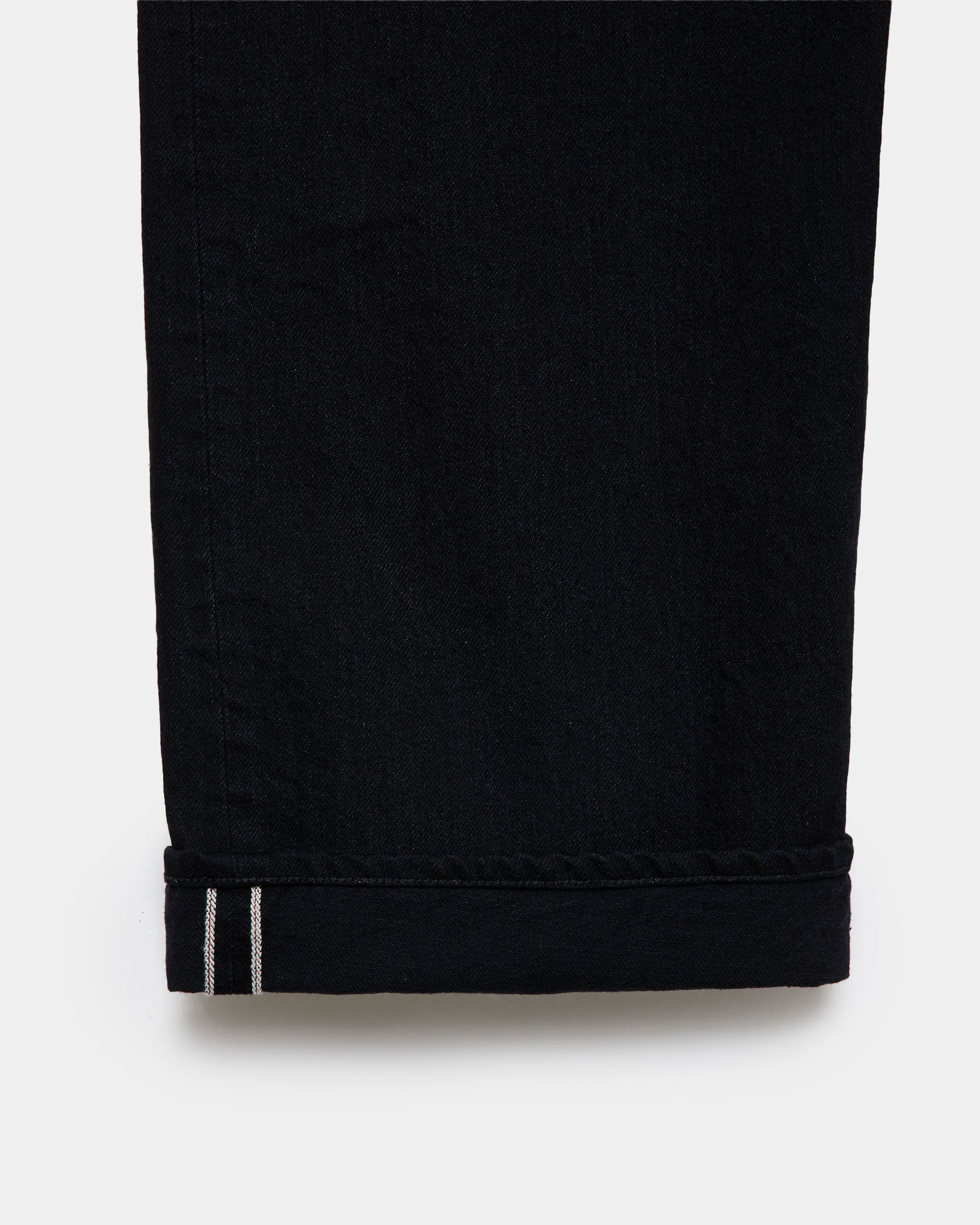Organic Cotton 13.5oz Selvedge Denim / Cylinder Fit Jeans, Black O.W
