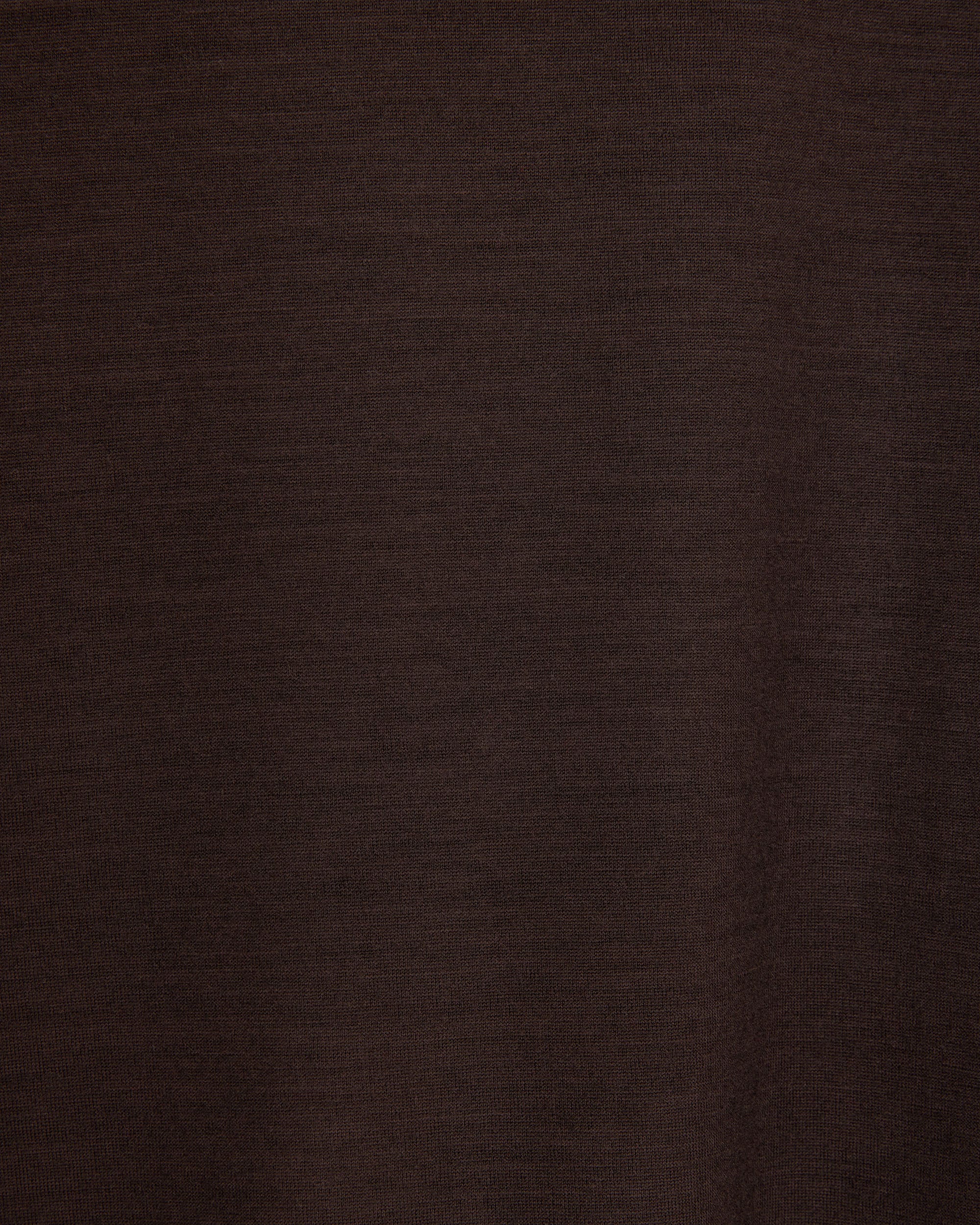 スーパー100sウォッシャブルウール天竺 / クルーネック L/S Tee, Dark Brown