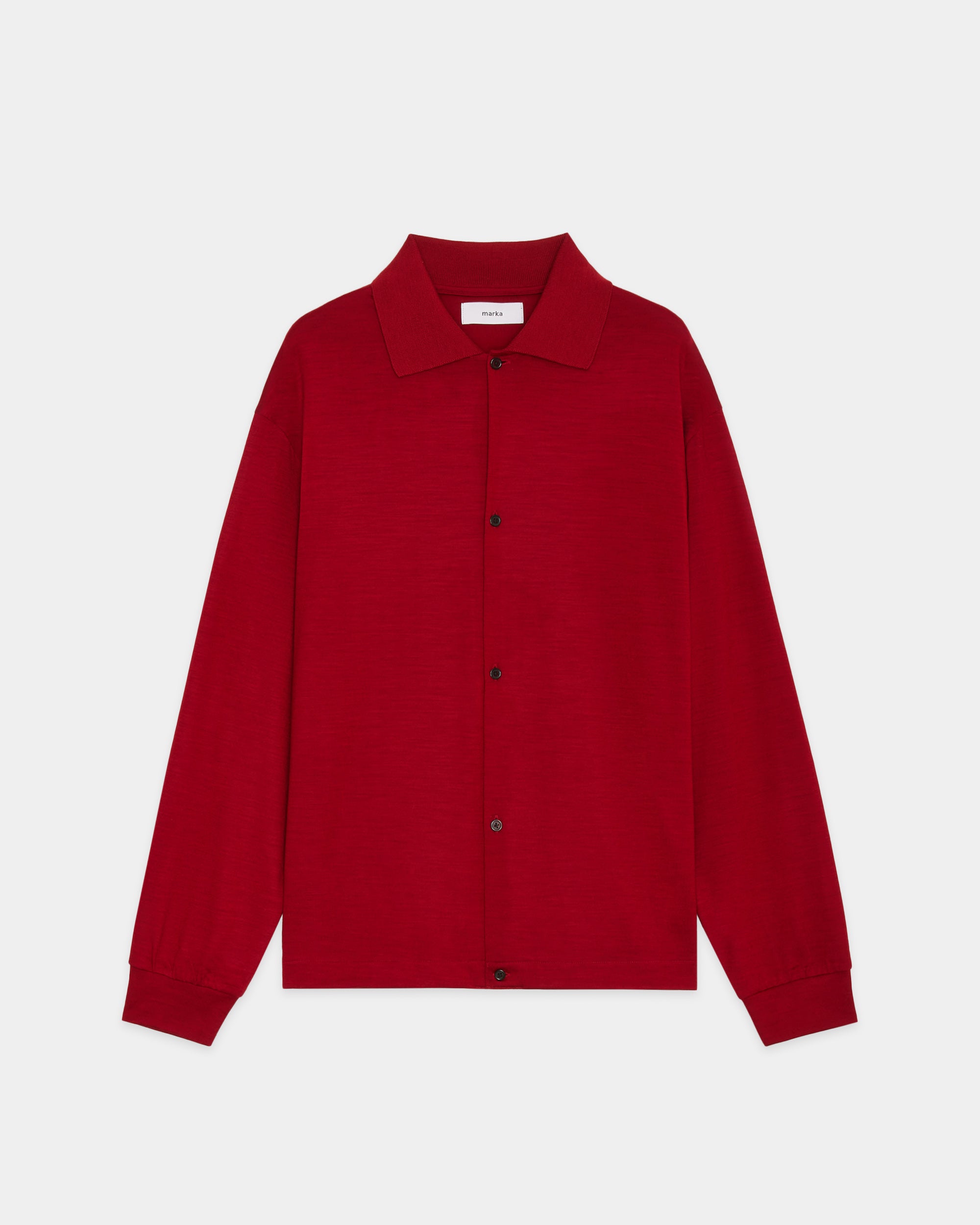 スーパー100s ウォッシャブルウール天竺 / シャツカーディガン, Red