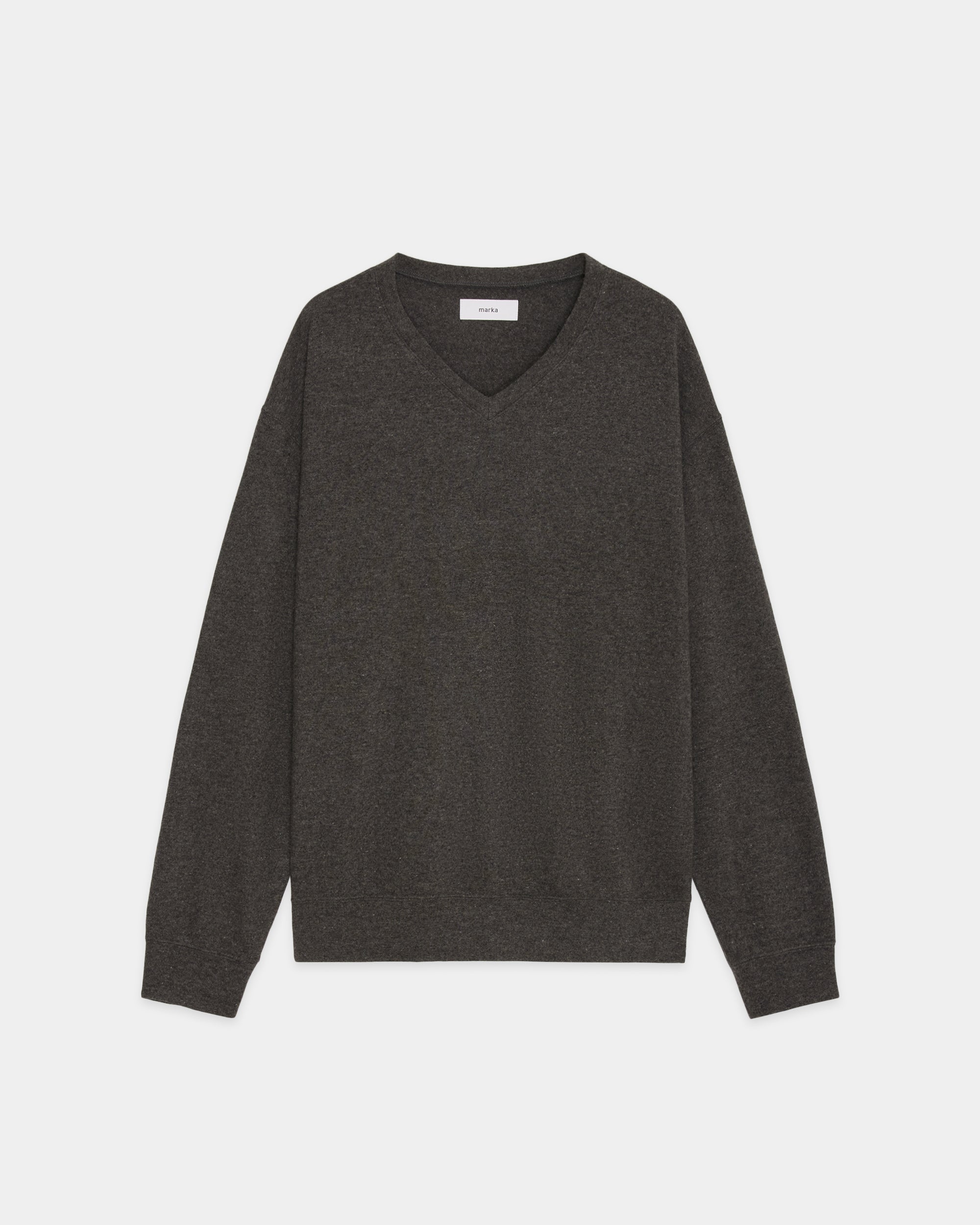 スーパー180s ウール天竺ミルド / VネックL/S Tee, M.Gray