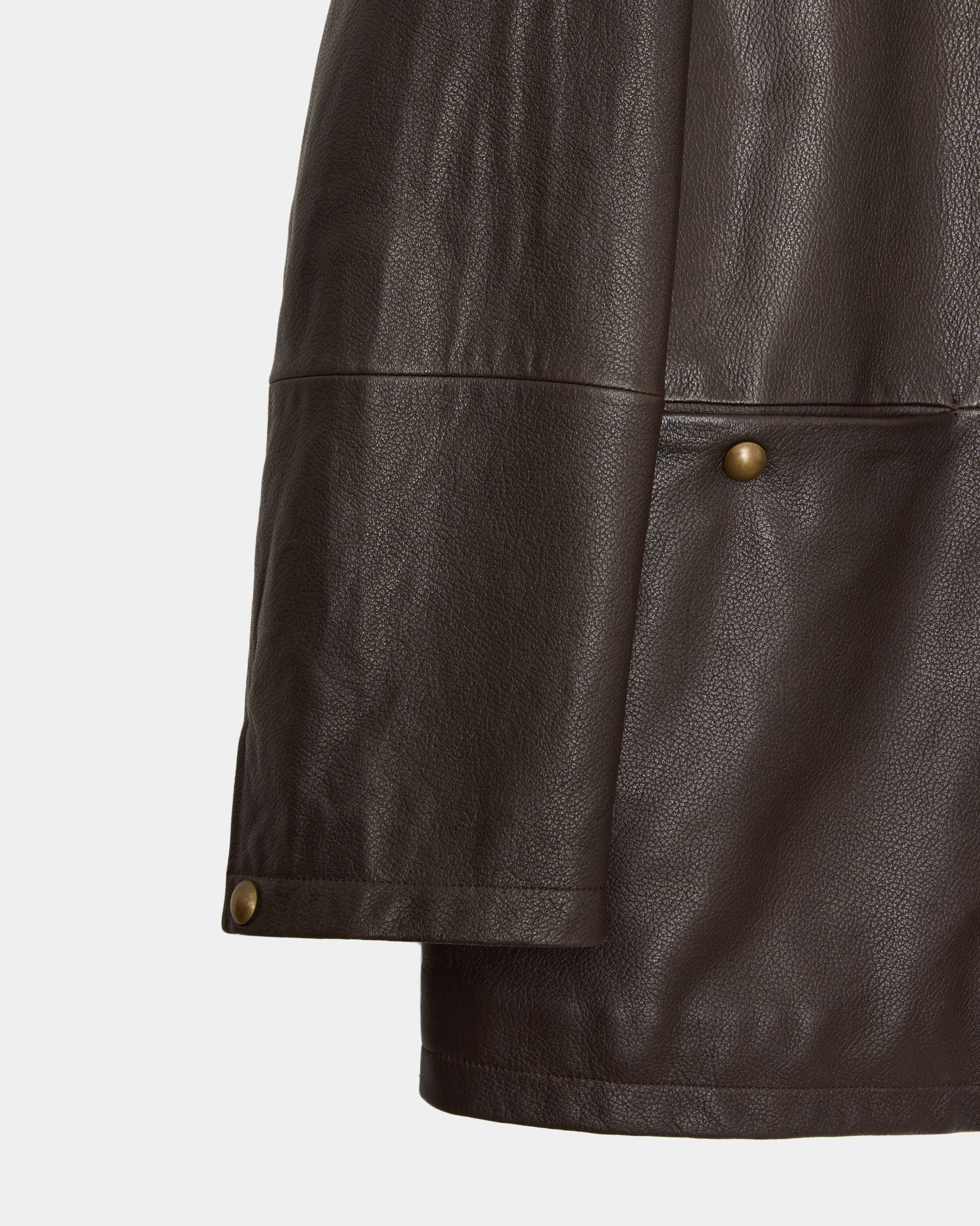 ぺブルシープスキン / レザージップカーコート, Brown