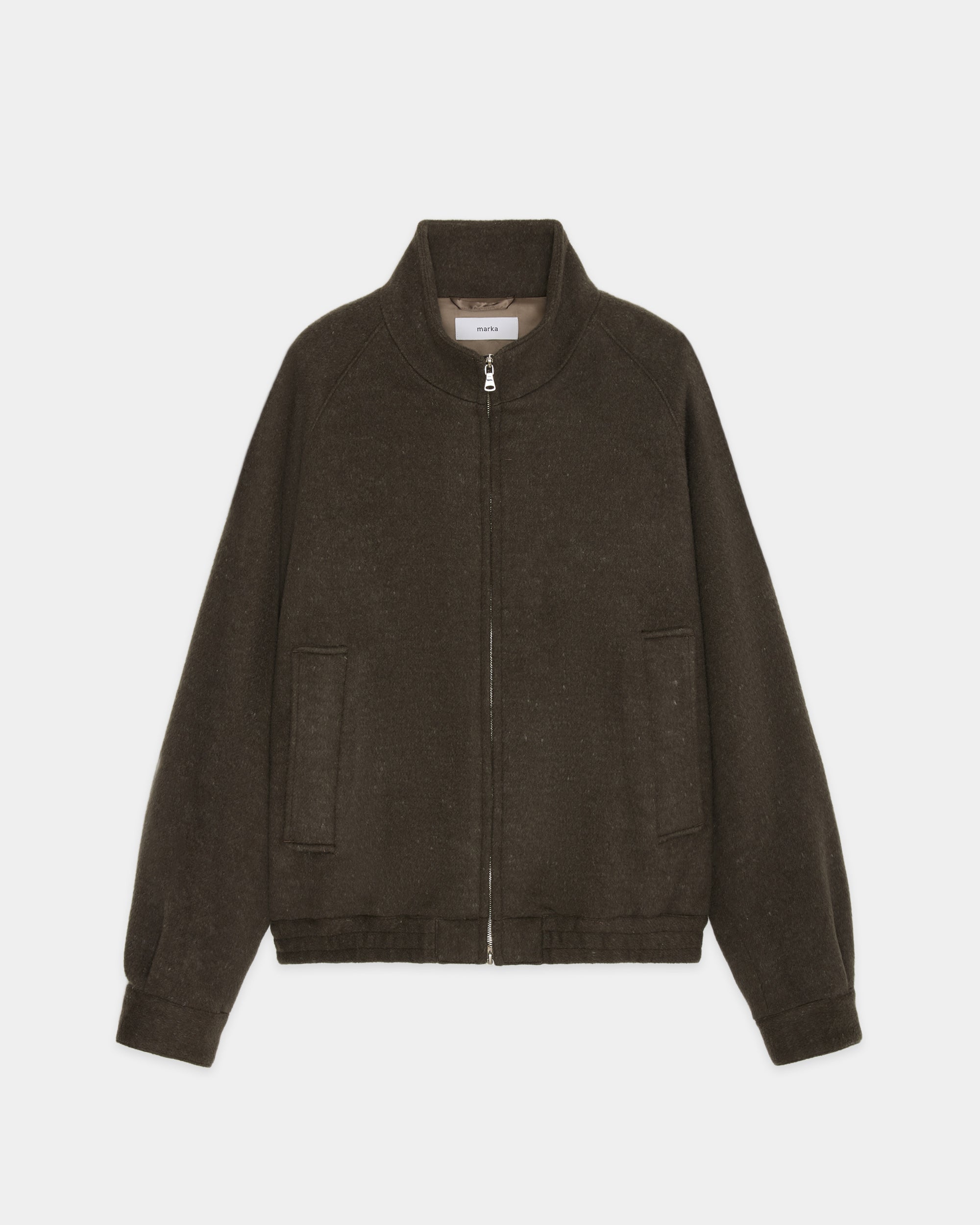 ウールシルクダブルクロス / トラックジャケット, Top Olive