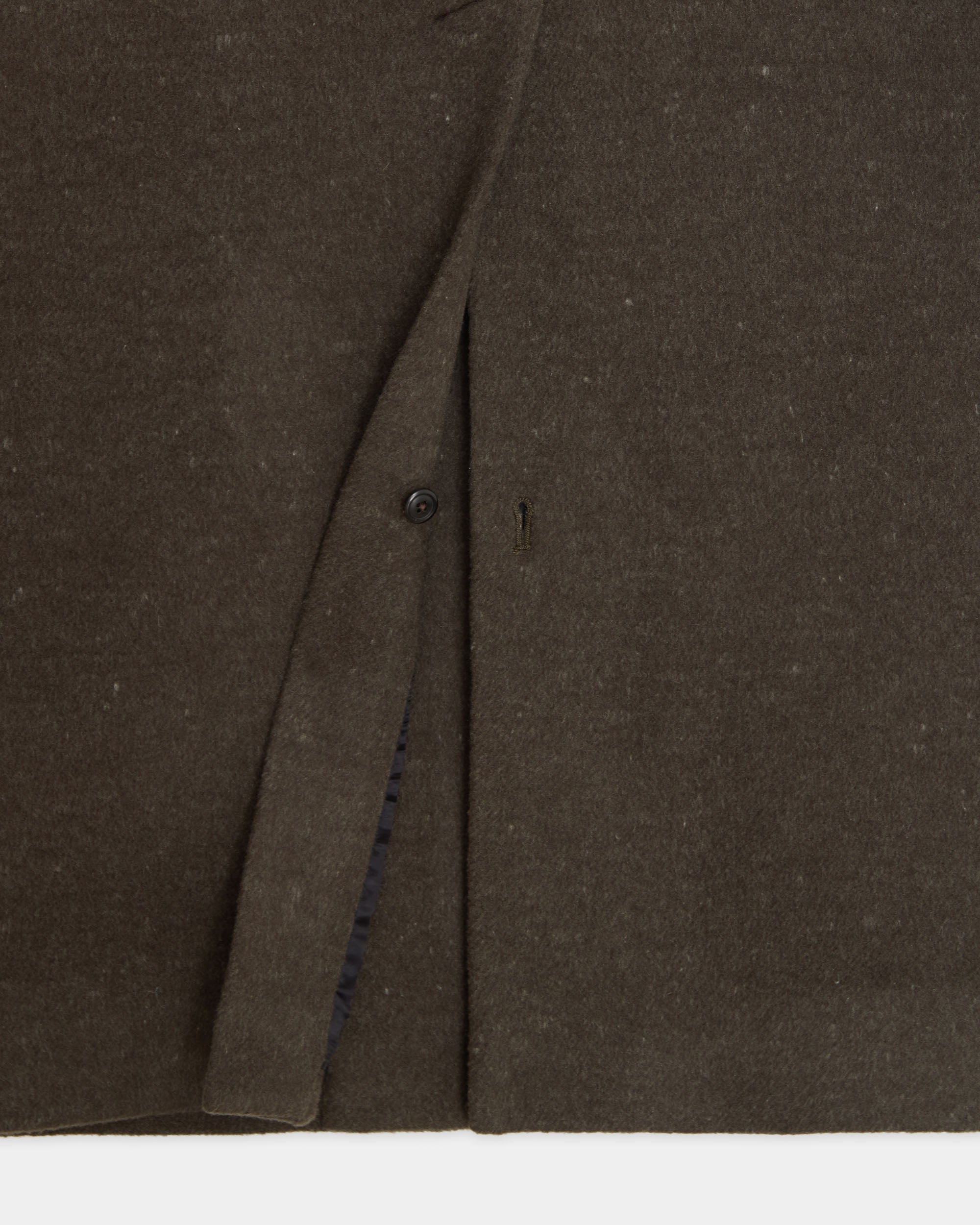Wool Silk Double Cloth / Walk Around Overcoat, Top Olive