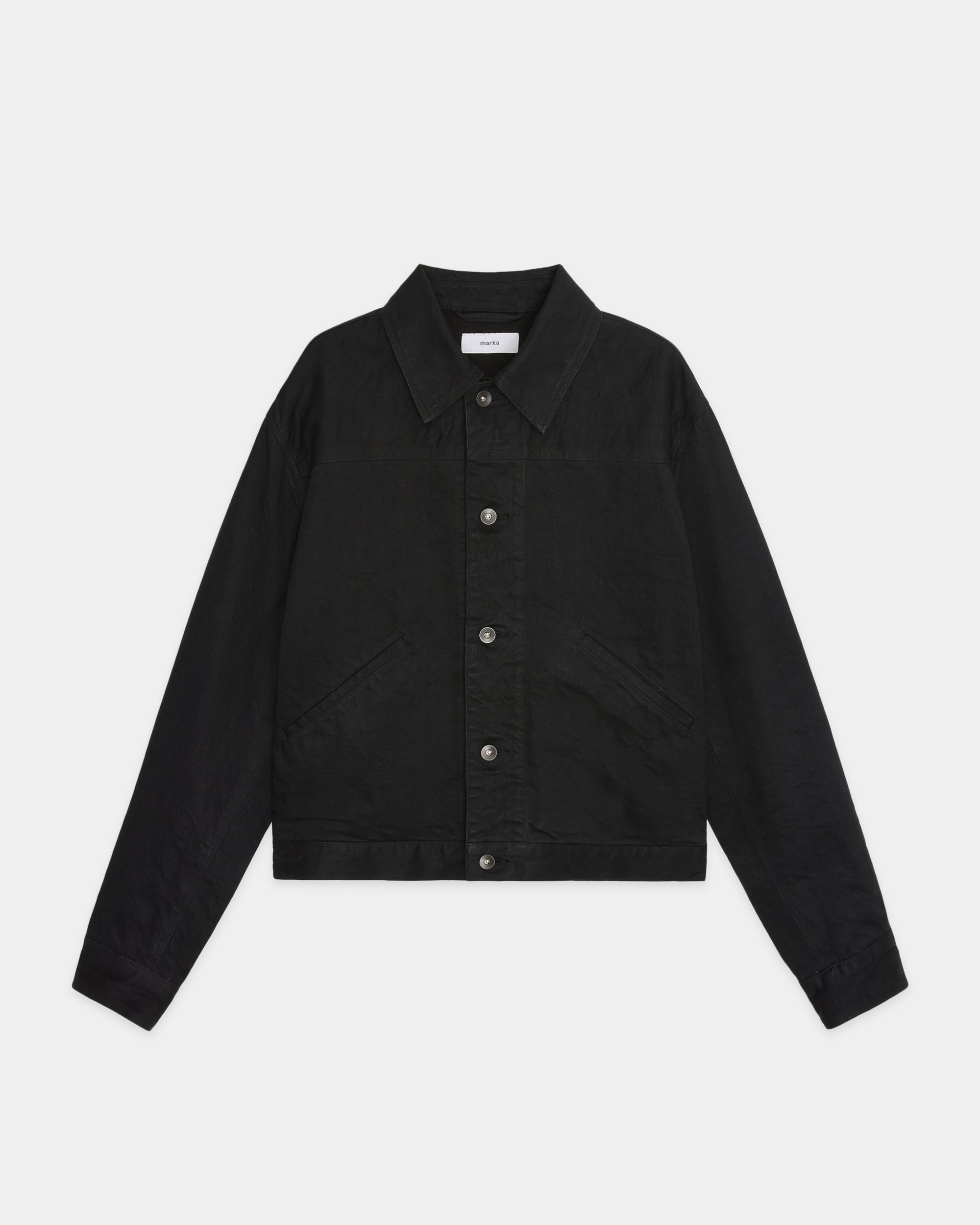 オーガニックコットン 12oz デニム / ライダージャケット, Black
