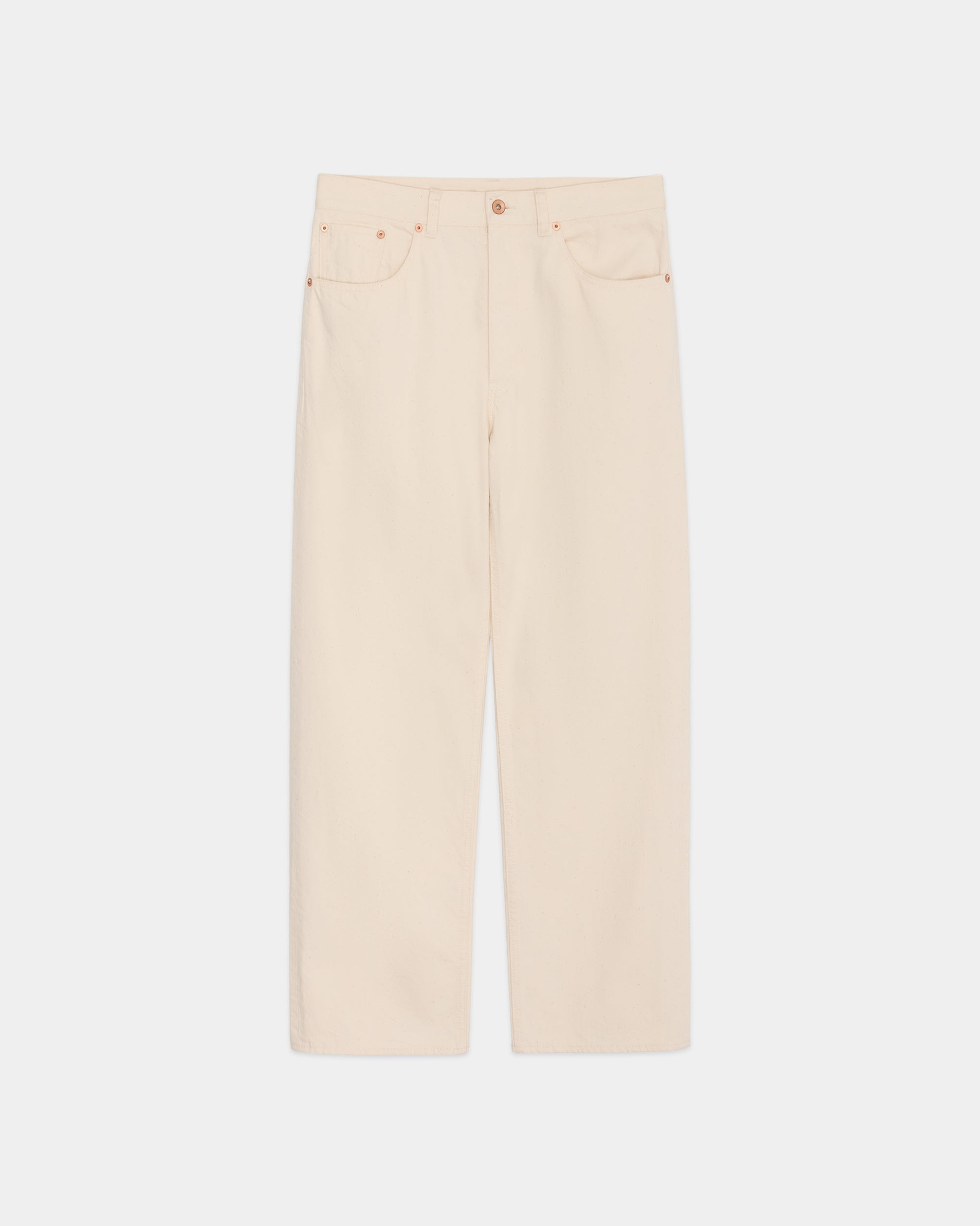 オーガニックコットン 12oz デニム / ナローシリンダーフィットジーンズ, Ecru