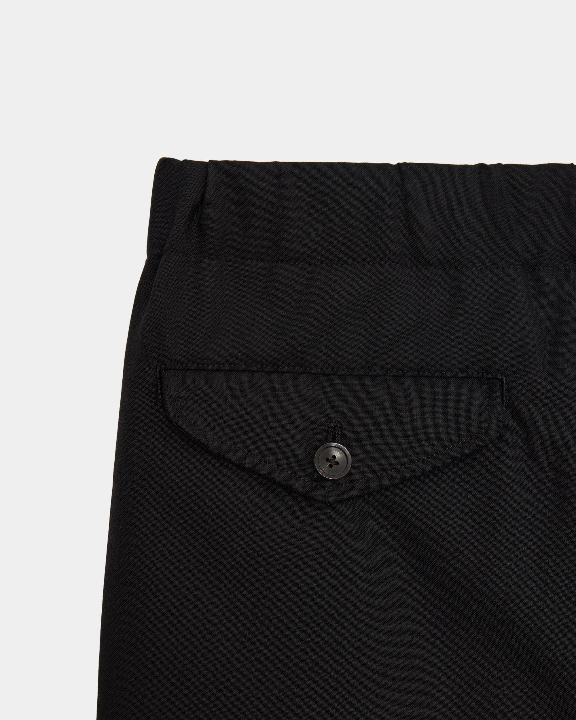 【PARKING Special Order】2/60 Wool Tropical Melange / Cocoon Wide Easy Pants, Black